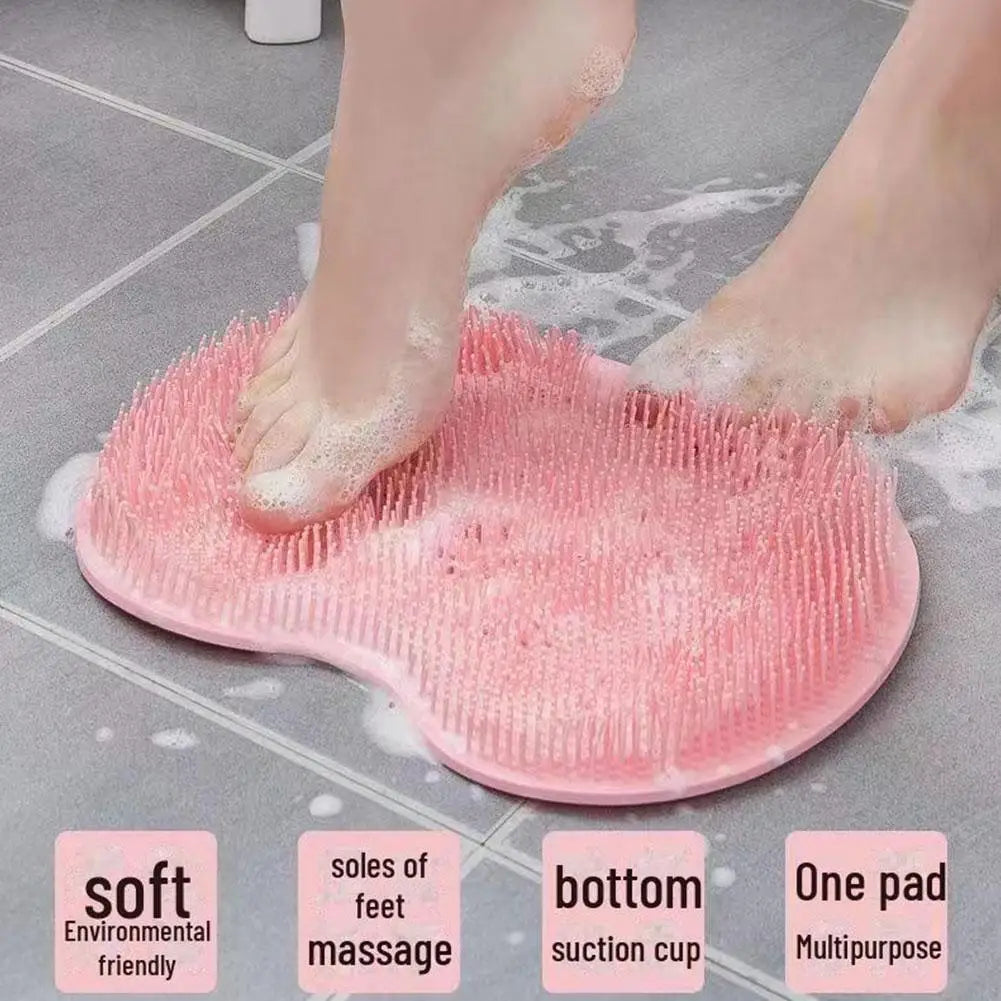 Shower Foot Scrubber Mat with Suction Cups, Non-Slip Exfoliating Cleaner for & Bath