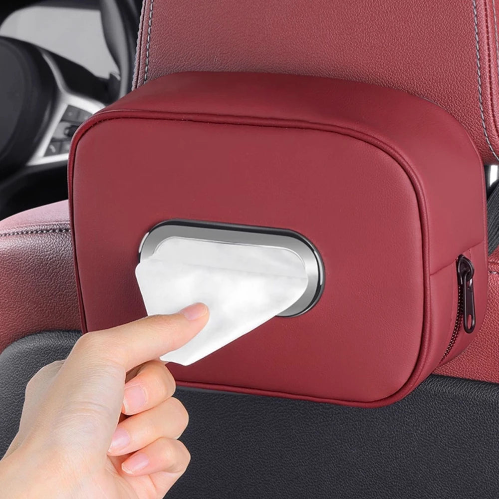 Car Tissue Box Holder Microfiber Leather Car Center Console Armrest Napkin Box Sun
