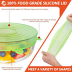 Food Grade Silicone Preservation Cover Reusable Airtight Universal Dish Stretch Round