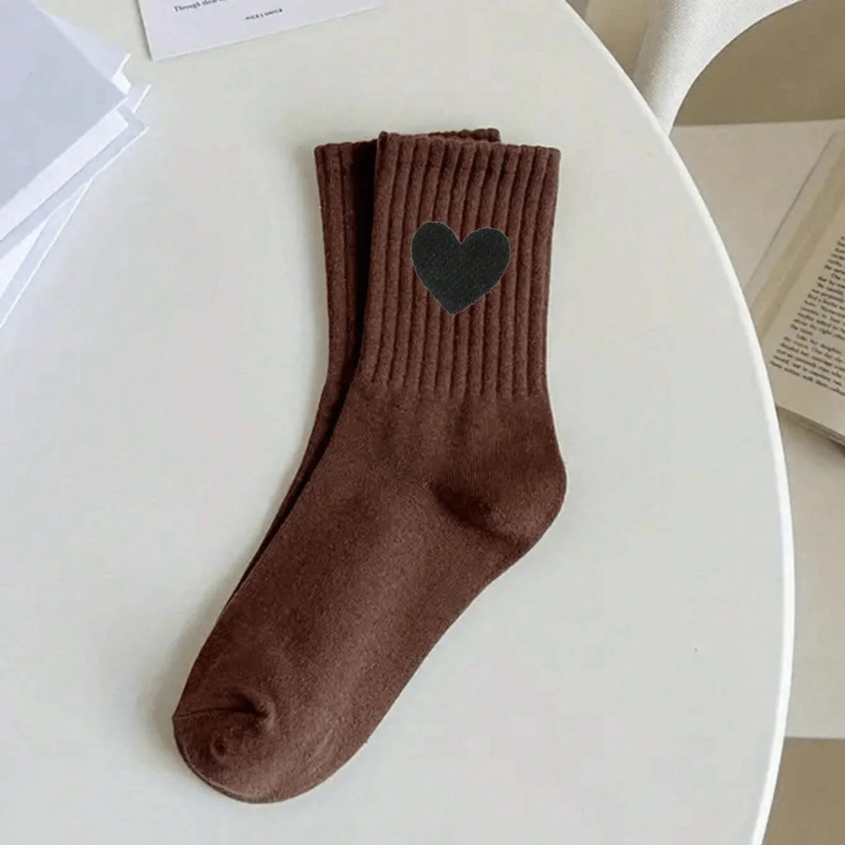 Multi-Pack Women's Crew Socks Heart Trendy Comfortable Breathable Moisture-Wicking