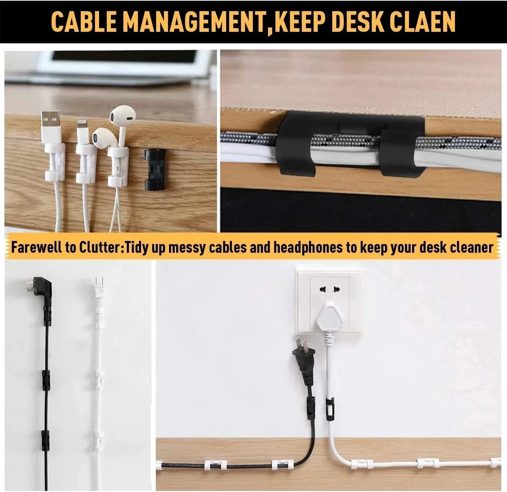 Cable Clips Organizer Drop Wire Holder Cord Management Self-Adhesive Manager Fixed