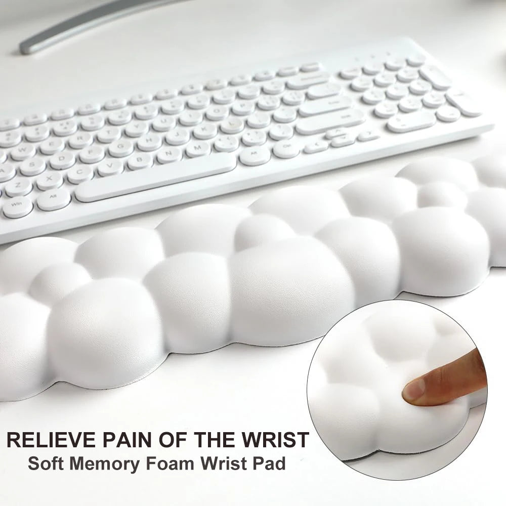 Mouse pad with wrist rest keyboard cloud anti-slip memory foam desktop office gamer