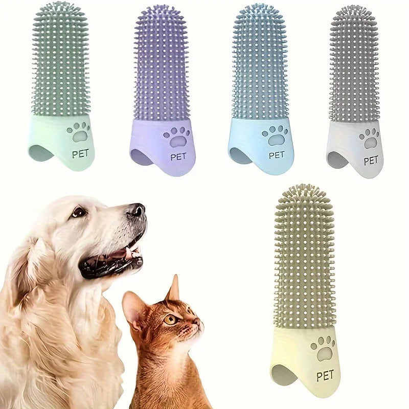 Soft Silicone Dog Toothbrush 360° Finger for Dogs Cats Durable Pet Brush Tooth Cleaning