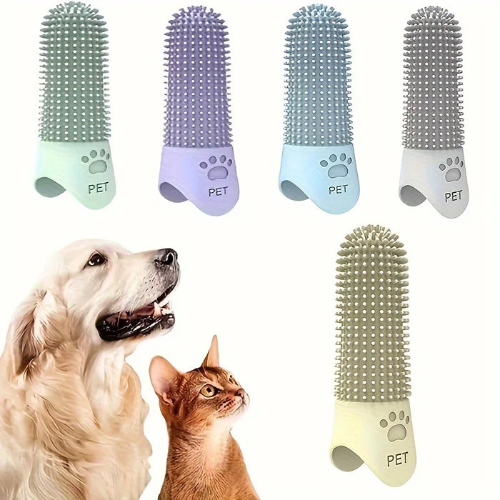Soft Silicone Dog Toothbrush 360° Finger for Dogs Cats Durable Pet Brush Tooth Cleaning