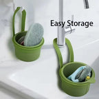 2 IN 1 Faucet Hanging Sink Drain Basket Detachable Bottom Cover Food Residue Filter