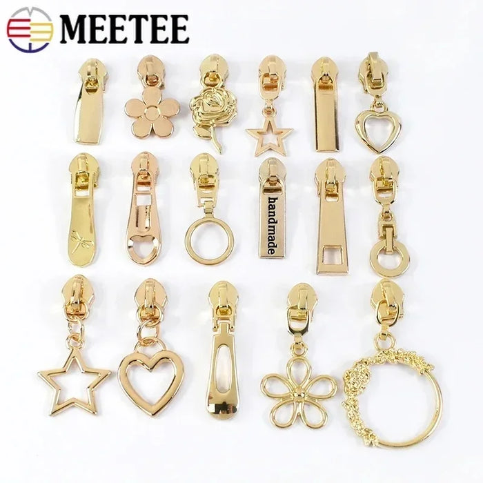 5# Zipper Sliders for Nylon Zippers Tape Bag Zips Pull Head Sewing Luggage Repair DIY