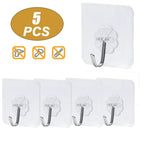 Self-adhesive Wall Hooks Waterproof Oilproof Sticky Punch Free Heavy Duty Hanging