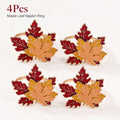 Maple Leaf Metal Napkin Rings — 2, 4 or 6 Pieces