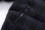 Children's Black Plaid Down Coat