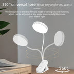15.35 inch USB Rechargeable Table Lamp Led Desk Reading Book Light with Folding Clamp 500mAh Battery Eye