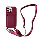 Crossbody Necklace Strap Card Holder Wallet Phone Case For iPhone 16 14 12 Pro Max 13 Mini 11 XS XR 7 8 Plus
