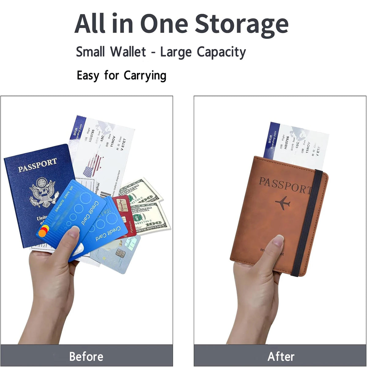 Passport Holder for Travel Essentials Wallet Cover Case for Accessories, Book Holders