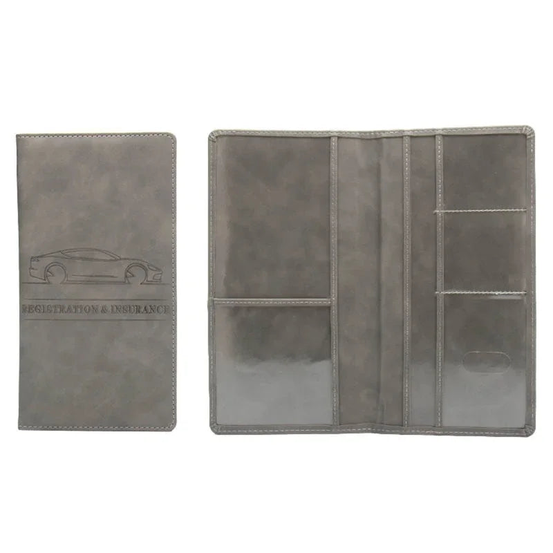 Car Registration Insurance Holder Leather Men Driving License Cover Auto Documents