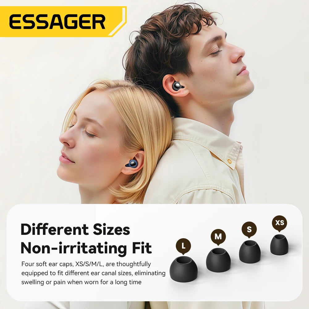 ESSAGER Noise Cancelling Ear Plugs for Sleeping Soft Silicone Sleep Earplugs Noise Reduction Earbuds for Sleep