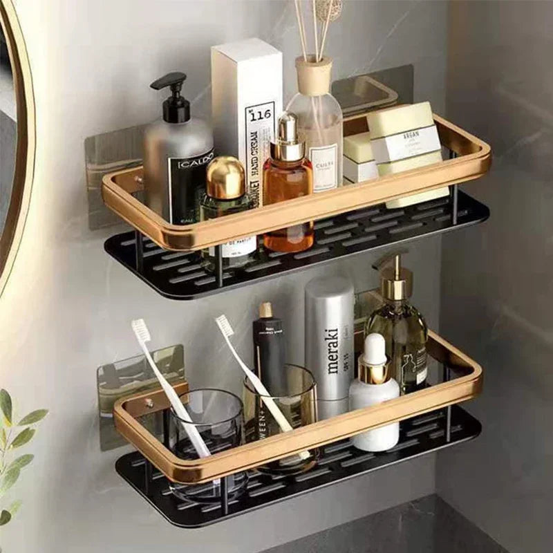 Bathroom Shelf Kitchen Storage Organizer Aluminum Alloy Shampoo Rack Shower Shelf Bathroom Accessories No
