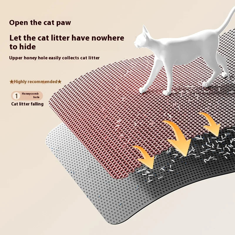 Cat Litter Mat 2-Layer Design Premium Sand Trapping Technology Waterproof Base Non-Slip