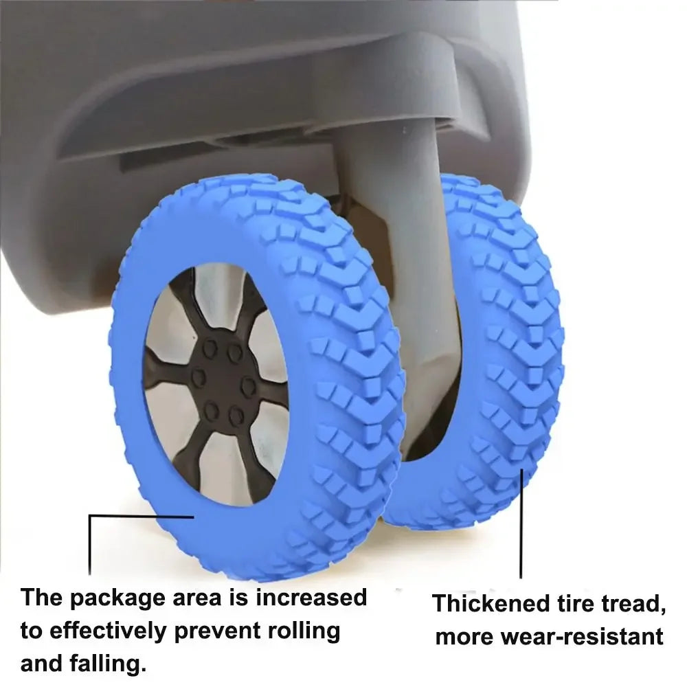 Travel Luggage Caster Shoes Silicone Suitcase Wheels Protection Cover Reduce Noise