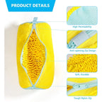 Durable Shoe Washing Machine Bag for All Types-Yellow with Blue Zipper, Ideal