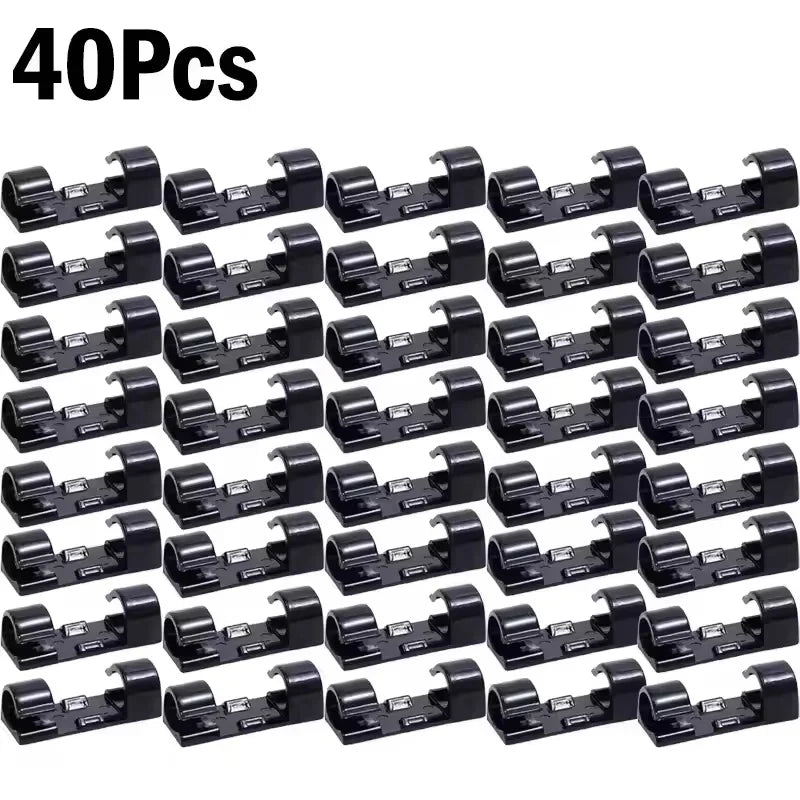 Cable Clips Organizer Drop Wire Holder Cord Management Self-Adhesive Manager Fixed
