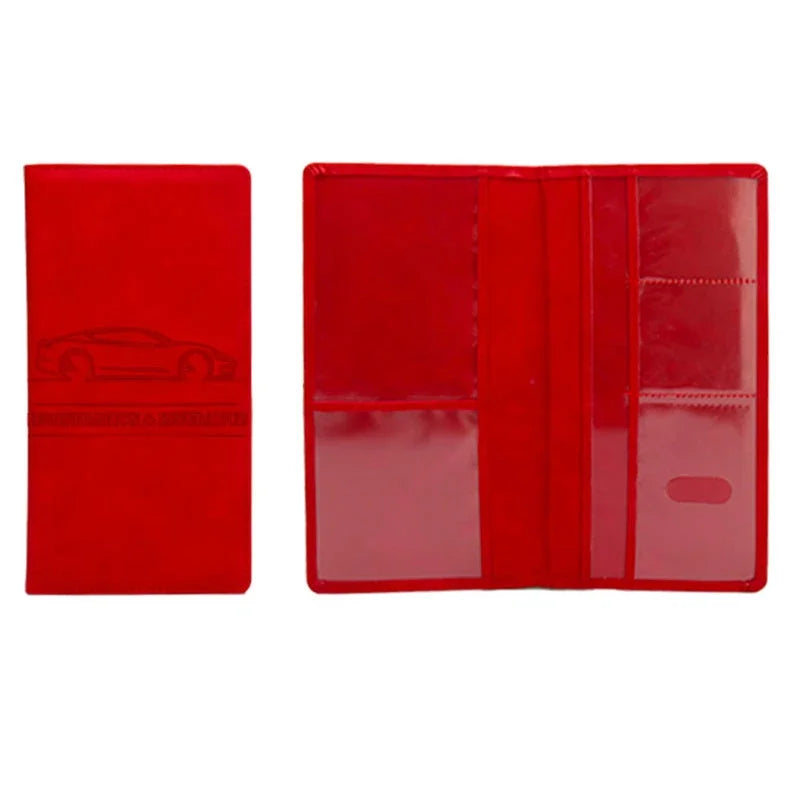 Car Registration Insurance Holder Leather Men Driving License Cover Auto Documents