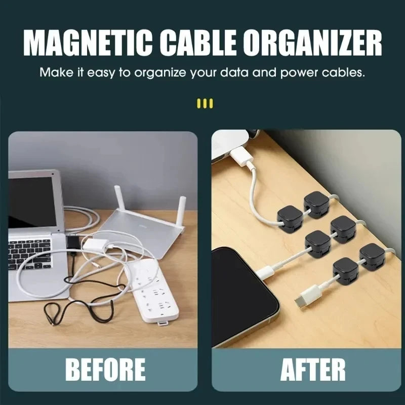 Magnetic Cable Clip Holder Adhesive Wire Keeper Cord Organizer