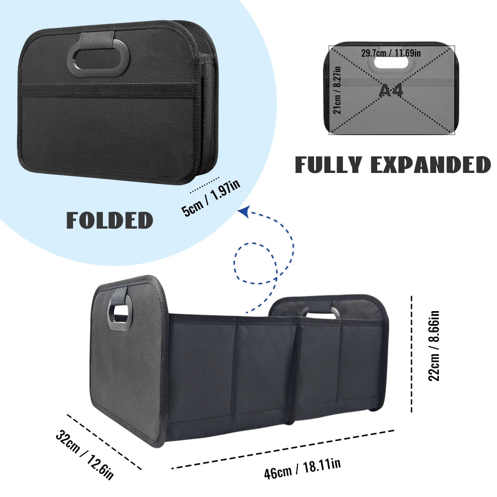 Trunk Organizer for suv, Foldable portable car storage box for camping outdoor storeroom