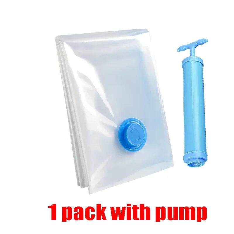 Vacuum Bag for Clothes, Air Bag with Pump, Travel Essentials, Space Saver Bags