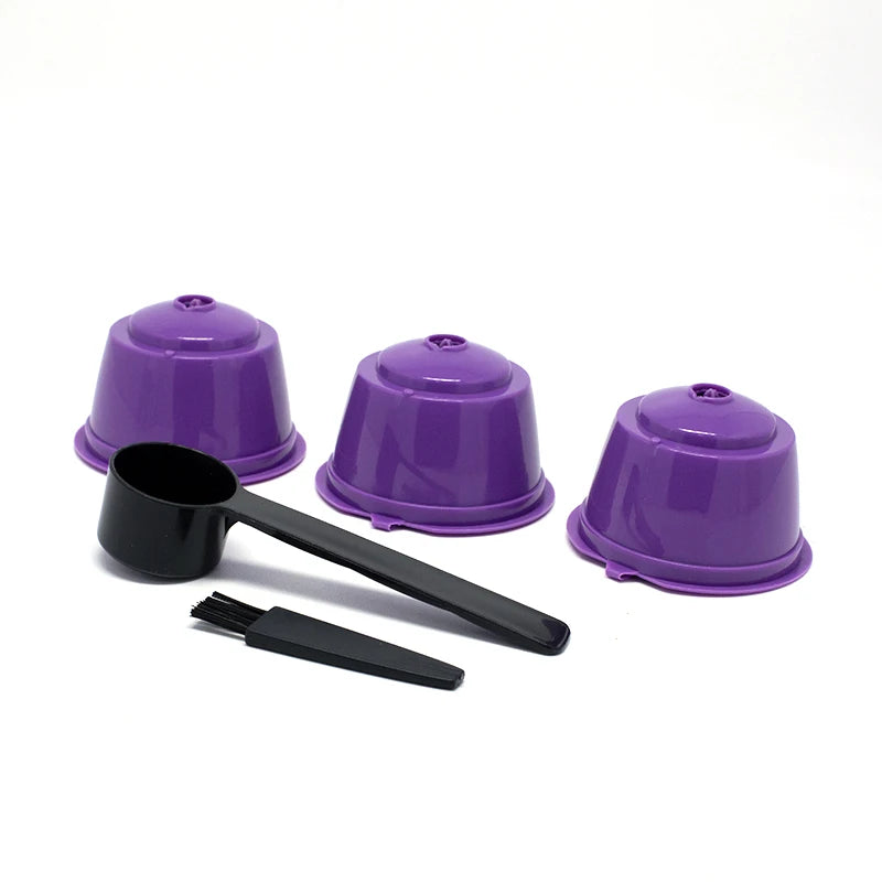 Fit For Dolce Gusto Coffee Filter Cup Reusable Capsule Filters With Spoon Brush