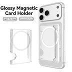 Portable Phone Card Holder Storage Box Magnetic Card Transparent Phone Case Wallet For MagSafe For iPhone