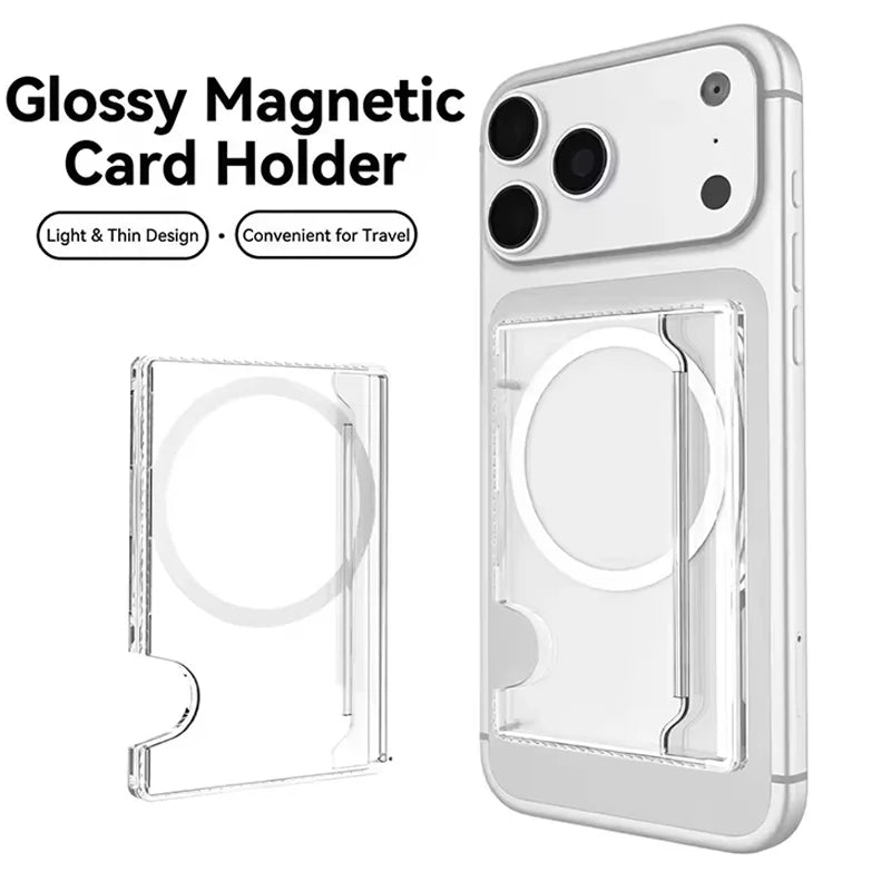 Portable Phone Card Holder Storage Box Magnetic Card Transparent Phone Case Wallet For MagSafe For iPhone