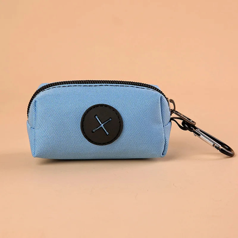 Canvas Dog Poop Bag Holder, Outdoor Pet Waste Bag Dispenser with Carabiner Clip