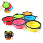 2026 Folding Portable Silicone Dog Feeder Bowl 2 In 1 Pet Dispenser Outdoor Travel Dog