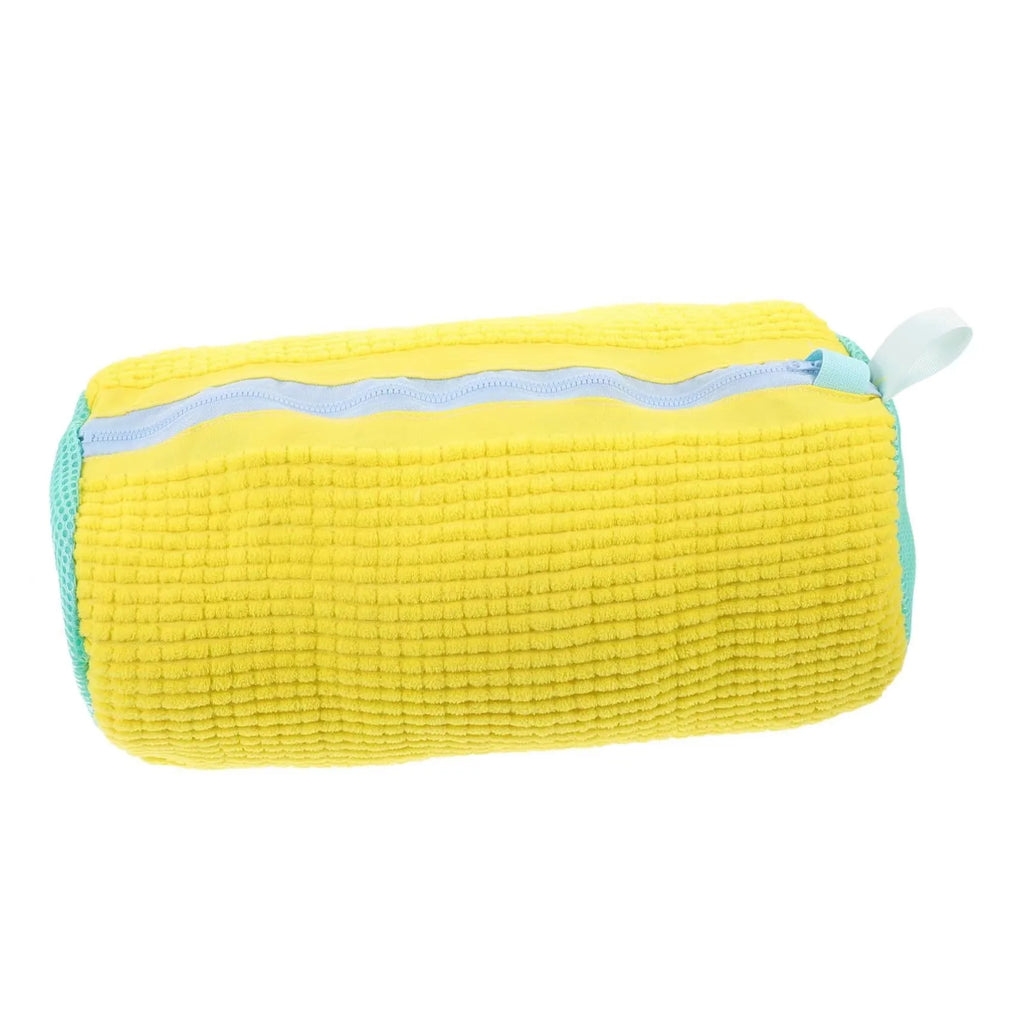 Durable Shoe Washing Machine Bag for All Types-Yellow with Blue Zipper, Ideal