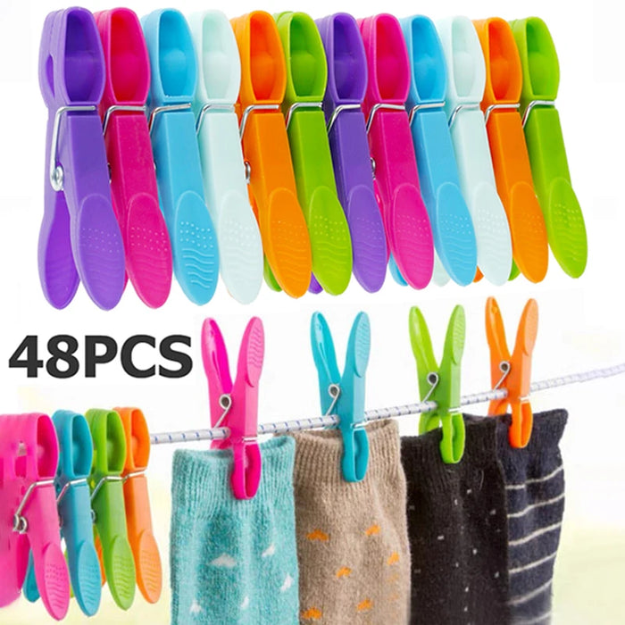 Colorful Clothes Pegs — 48 Pack