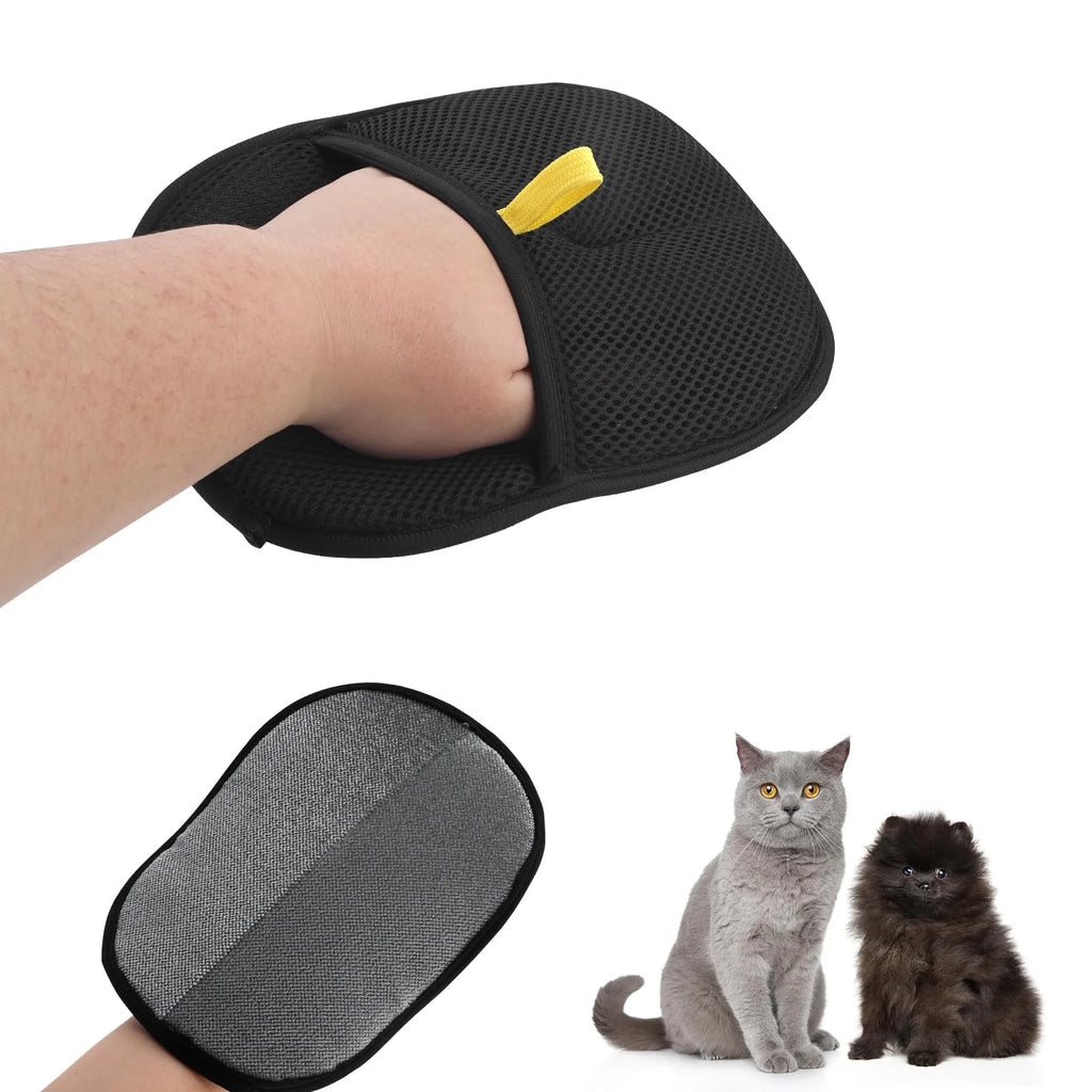 Pet Hair Removal Tool Reusable Static Gloves, Double-Sided Grooming for Pets