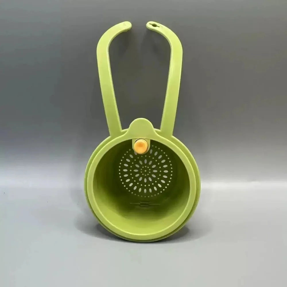 2 IN 1 Faucet Hanging Sink Drain Basket Detachable Bottom Cover Food Residue Filter