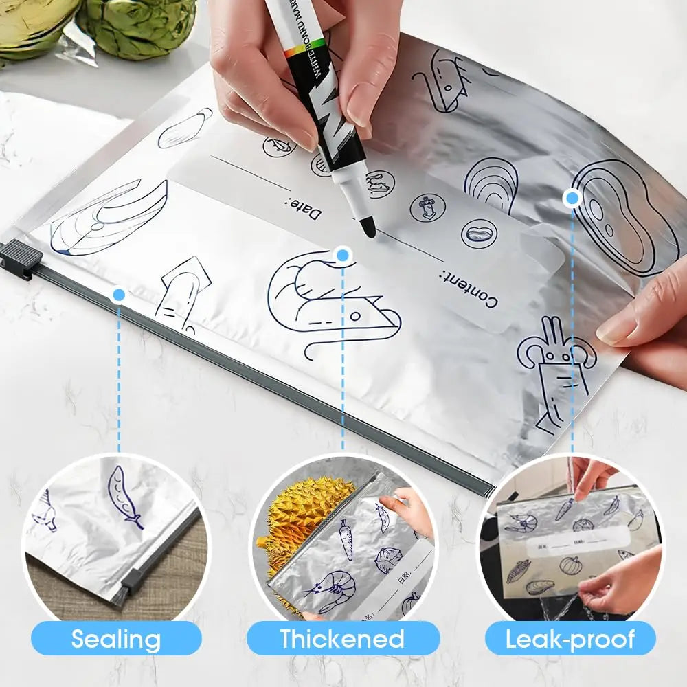 Set Aluminum Foil Fresh-Keeping Bag Sealed Antibacterial Refrigerator Food Freezing