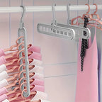 Plastic 9-Hole Foldable Hangers, Heavy Duty Space Saving Clothes Organizer For Room