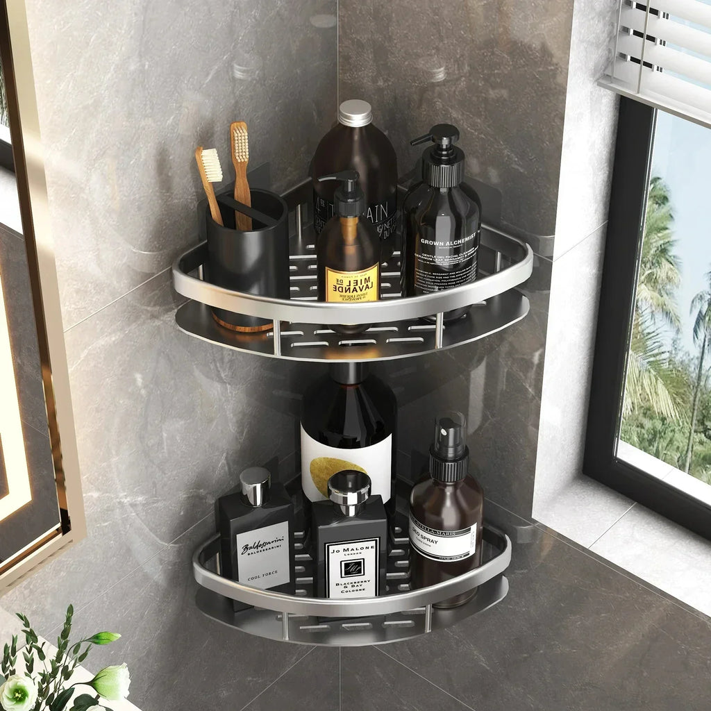 Bathroom Shelf Kitchen Storage Organizer Aluminum Alloy Shampoo Rack Shower Shelf Bathroom Accessories No