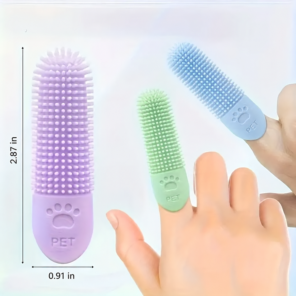 Soft Silicone Dog Toothbrush 360° Finger for Dogs Cats Durable Pet Brush Tooth Cleaning