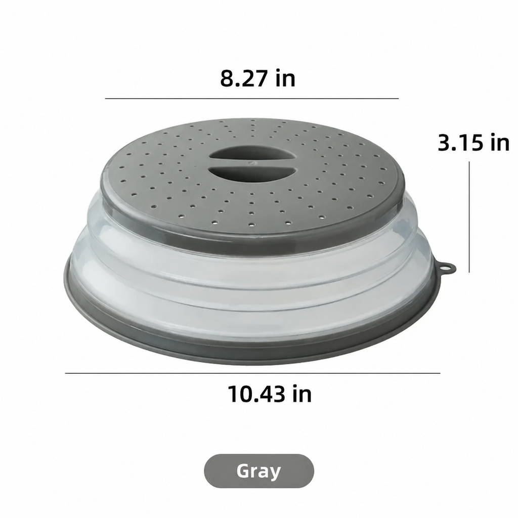 10.2 inch Microwave Plate Cover 2 In 1 as Splatter Guard Collapsible Lid