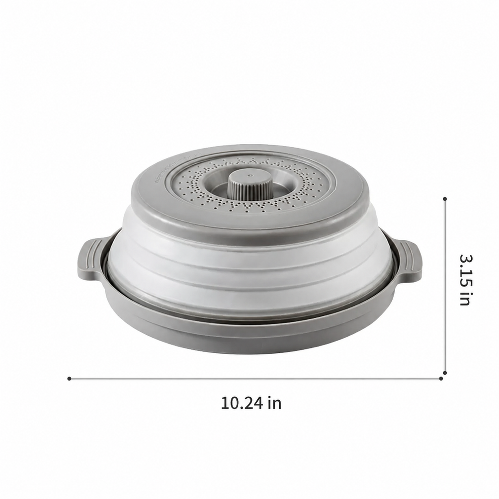 10.2 inch Microwave Plate Cover 2 In 1 as Splatter Guard Collapsible Lid
