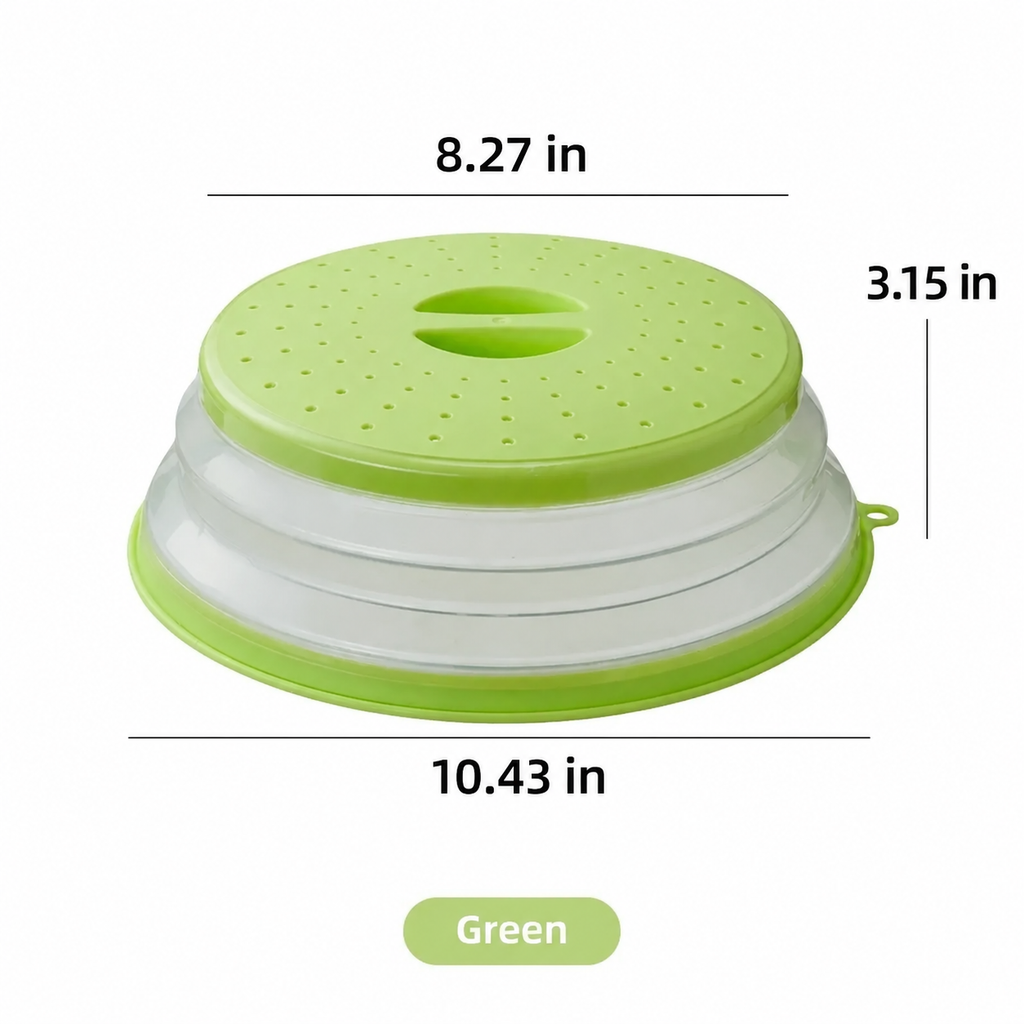 10.2 inch Microwave Plate Cover 2 In 1 as Splatter Guard Collapsible Lid