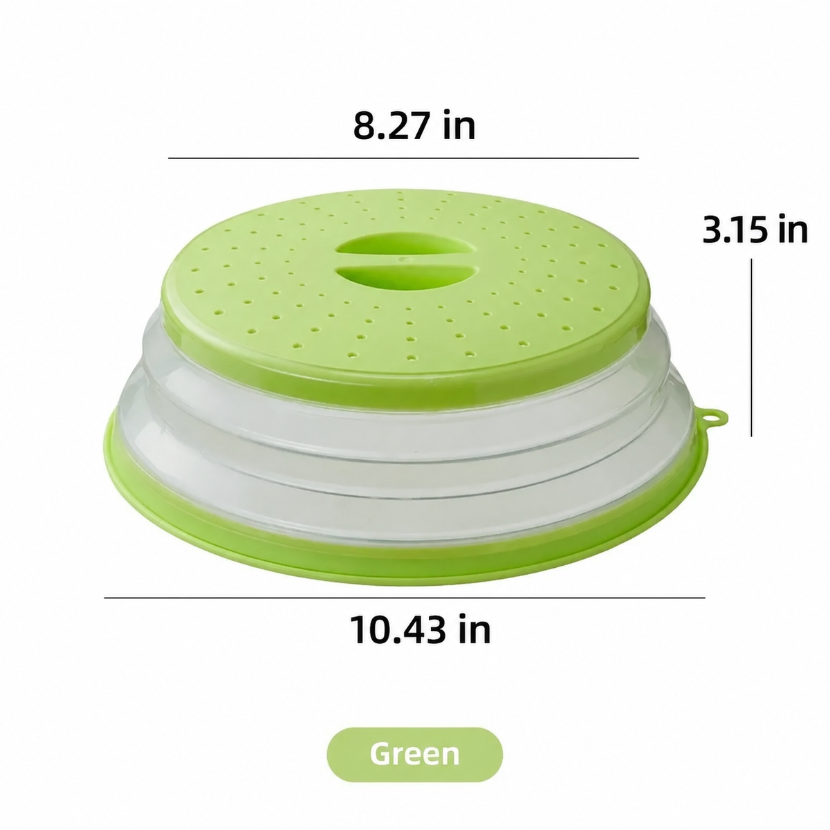 10.2 inch Microwave Plate Cover 2 In 1 as Splatter Guard Collapsible Lid