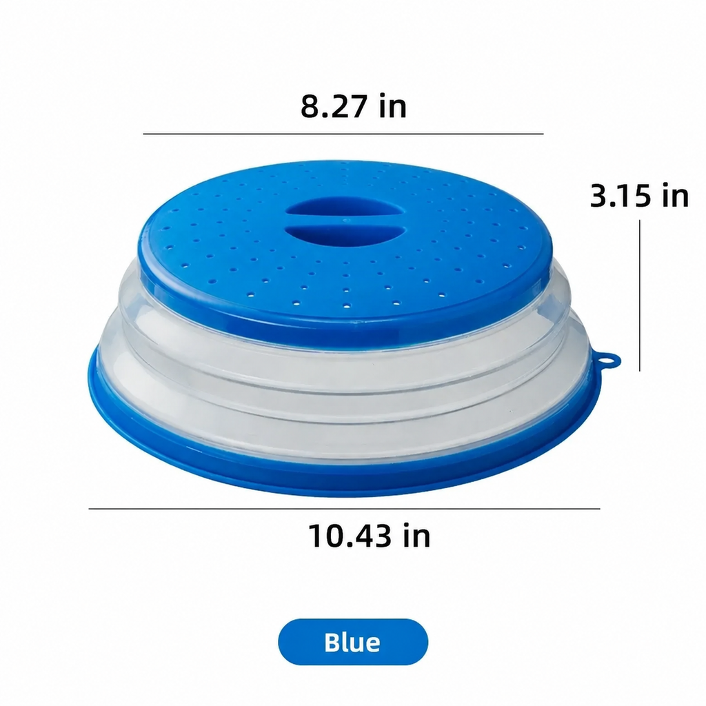 10.2 inch Microwave Plate Cover 2 In 1 as Splatter Guard Collapsible Lid
