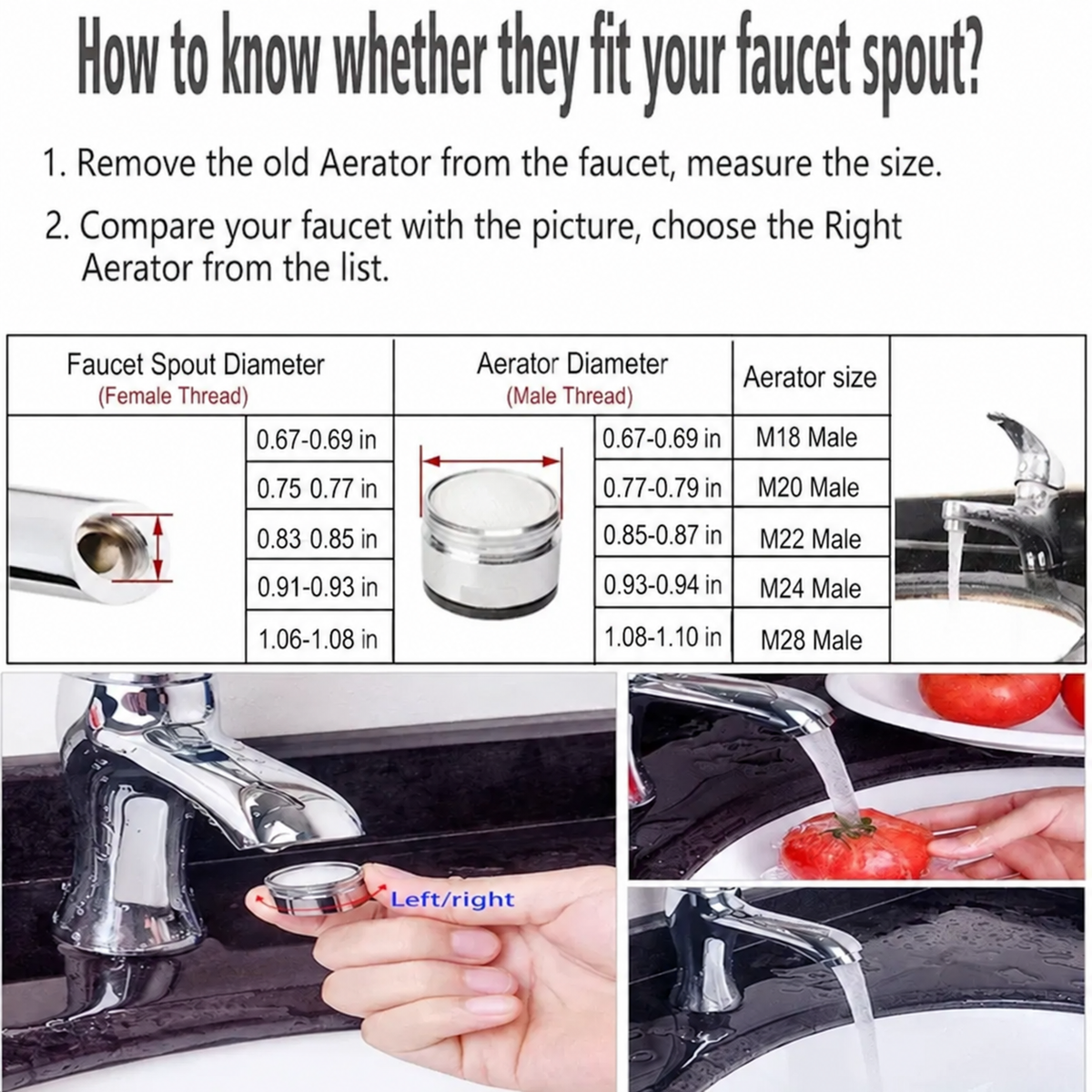 Brass Water Saving Faucet Tap Aerator with Replaceable Filter Mixed Nozzle 0.94 in