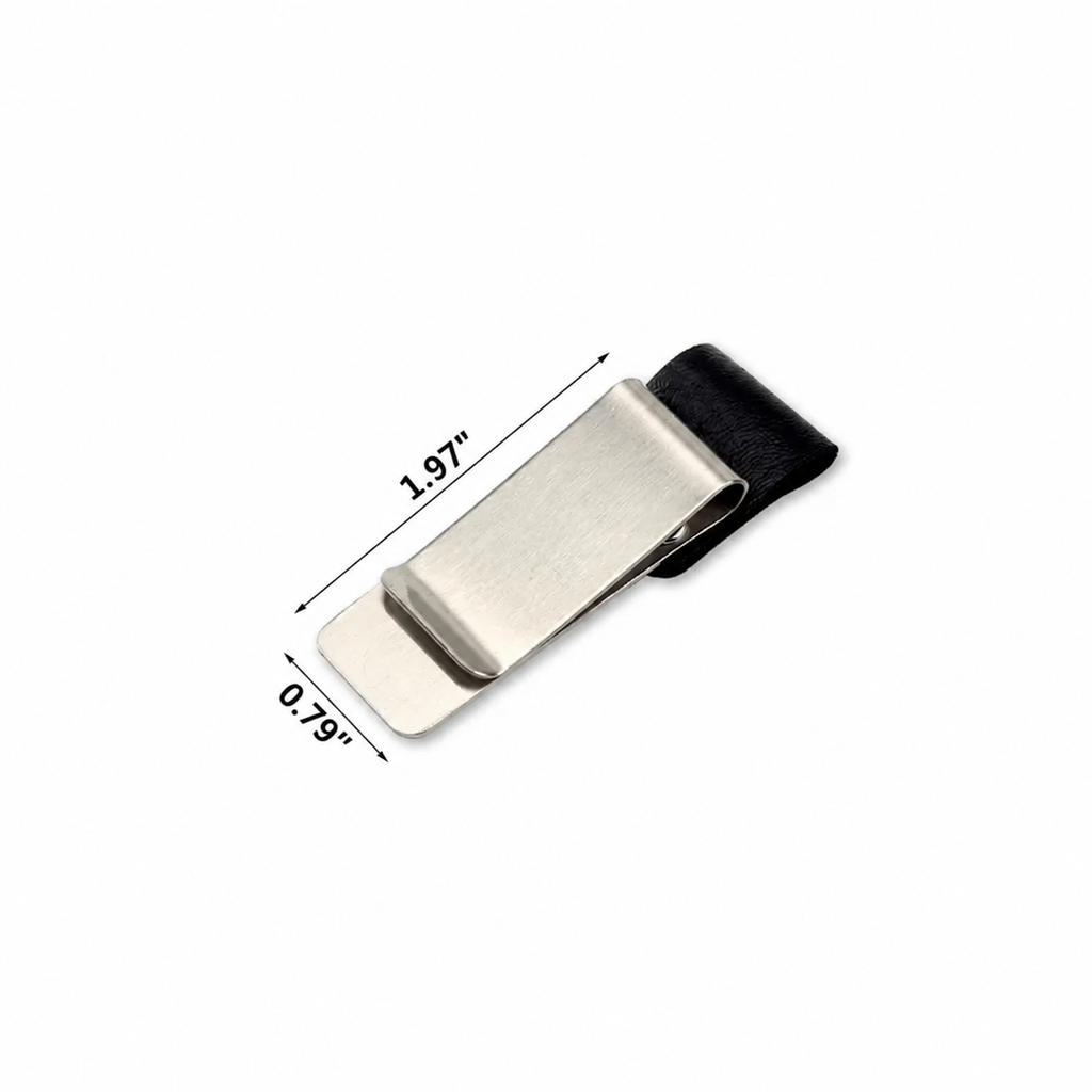 Handmade Leather Pen Holder Clip Brass Stainless Steel