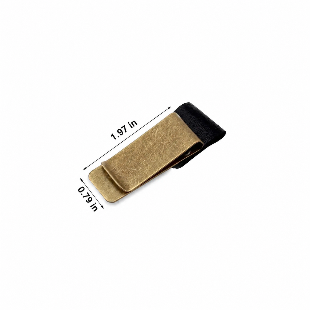 Handmade Leather Pen Holder Clip Brass Stainless Steel