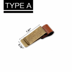 Handmade Leather Pen Holder Clip Brass Stainless Steel