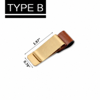 Handmade Leather Pen Holder Clip Brass Stainless Steel